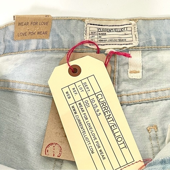 NWT Current Elliott The Fling Slim Boyfriend Jean Open Sky Bleach Dyed 25 - Picture 14 of 16